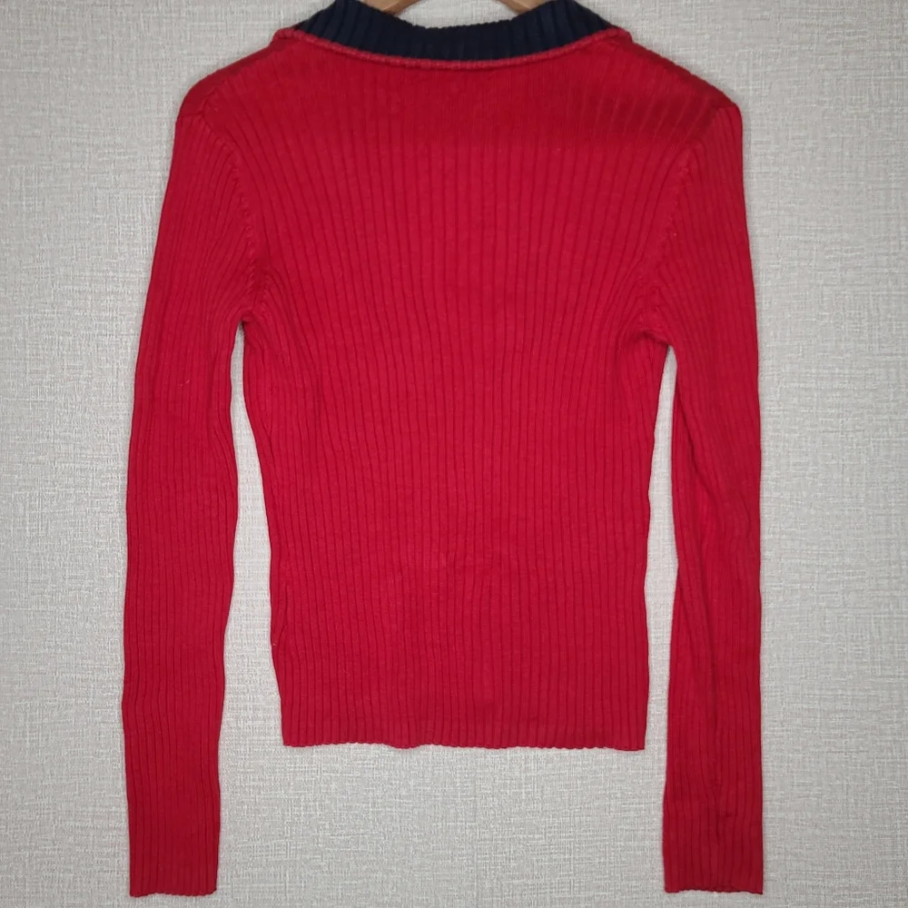 Tommy Hilfiger Red Ribbed Sweater - Picture 6 of 9